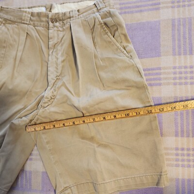 Vintage 1950s US Army Khaki Twill Pleated Summer Shorts Sz 26 Rare