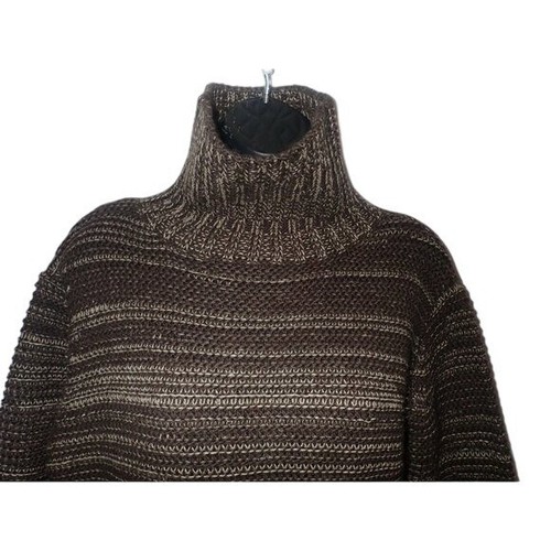 CARVE Designs Fancesca Tunic Sweater Women S Wool blend Brown Turtle Neck Soft - Picture 2 of 5