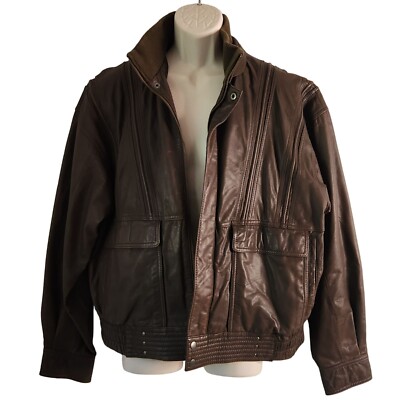 Vintage 80s/90s Mens MEMBERS ONLY Brown Leather Bomber Vintage 80s/90s Mens MEMBERS ONLY Brown Leather Bomber