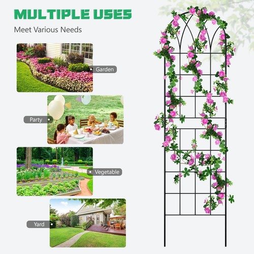 4 Pack 59x16in Metal Garden Trellis for Climbing Plants,Green Large Trellis f... - Picture 5 of 9