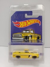 Hot Wheels 83 Chevy Silverado Yellow Walmart Exclusive From 2014 METAL BASE