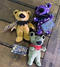 3 Grateful Dead 7 Plush Bears- Esau - Uncle John - Dark Star Lot LOW PRICE