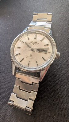 Vintage Rajat Automatic 21 Jewels Day-Date Stainless Steel Watch Runs