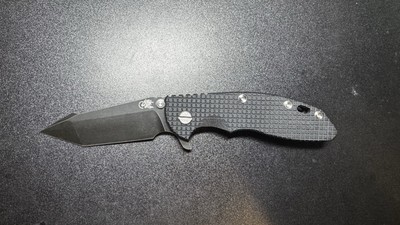 Hinderer XM-18 3.5, 3V, Harpoon Tanto, Battle Black Monkey Edge Frag Pattern G10
