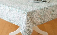 William Morris Willow Bough Green 132 x 178cm Cotton Floral Tablecloth UK Made