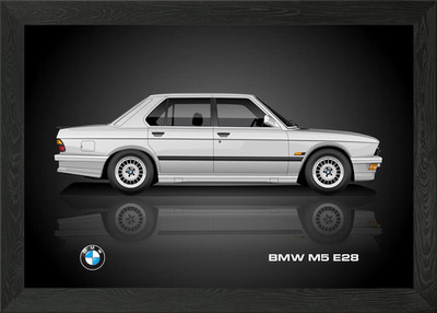 BMW M5 E28 Side View Framed Wall Art Poster Canvas Print Picture