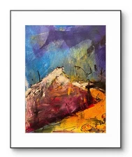 Original Art Rocks on the Path 9x12 Heavy Art Paper Expressionism Abstract Decor