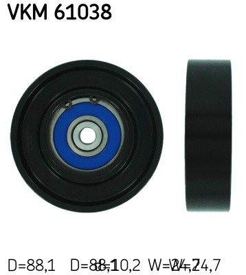 Lower SKF VKM 61038 Deflection/Guide Pulley, V-ribbed belt for TOYOTA