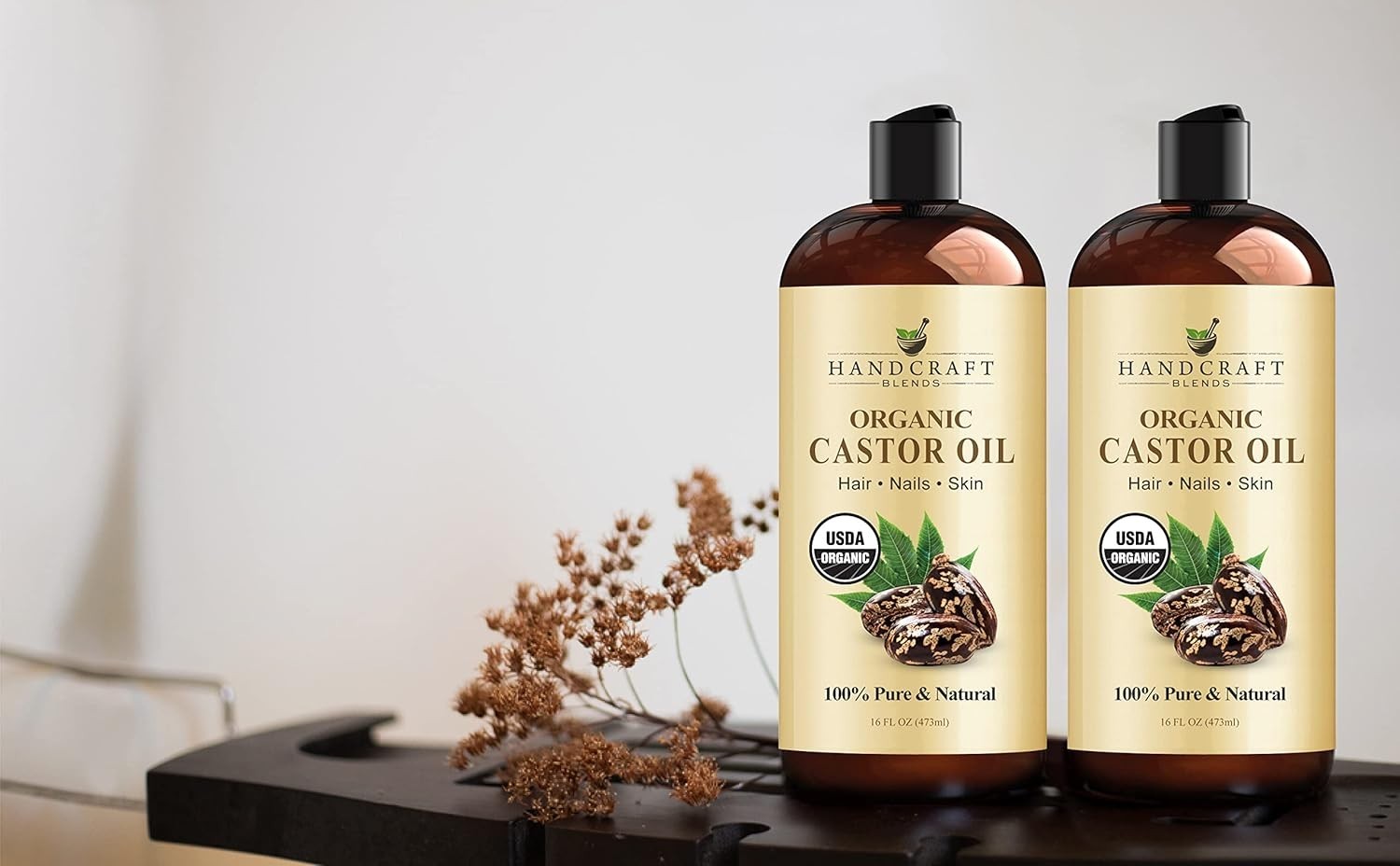 Premium Organic Castor Oil 100% Pure and Hexane Free Cold Pressed Beauty 16 fl