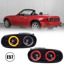 Für Mazda MX5 1989-97 NA Heckleuchten Rückleuchten Set Schwarz Rücklicht mit E57