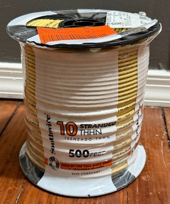 Southwire 500 ft. 10 Yellow Stranded CU THHN Wire, Model 22978157