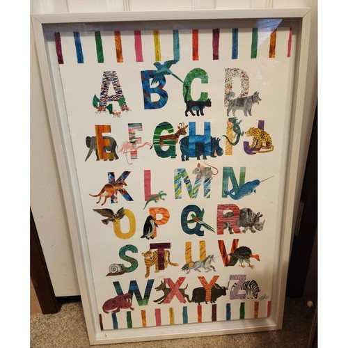 Eric Carle Animal Alphabet Framed Wall Art White Frame Nursery/Class Decor 18x26