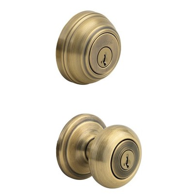 Kwikset Juno gleichschließend Eingangstürknopf und Einzylinder Riegel Combo Pack mit 