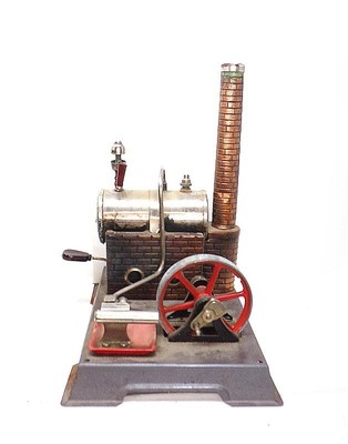 VINTAGE WILESCO TOY STEAM ENGINE MODEL D6 - FOR REPAIR OR PARTS - MISSING PISTON