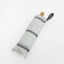 Louis Vuitton Fondation Folding Umbrella OneTouchOpen Grey Nylon Authentic