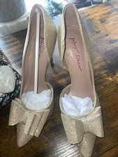 Betsey Johnson Womens Prince D  orsay Evening Pumps Gold Glitter    Bonus