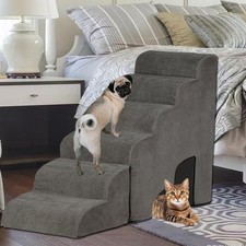 Dog Stairs for High Beds 25-30 inches Tall, 6-Step Dog Steps for High Bed for...