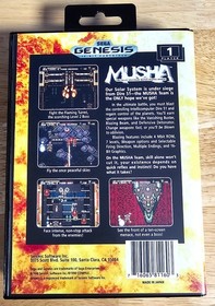 MUSHA - 16 Bit Game Cartridge, Manual, Case For Sega Mega Genesis MD