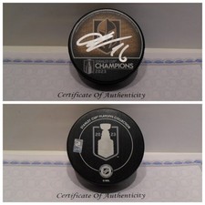 Pavel Dorofeyev Signed Vegas Golden Knights Puck COA 2023 Stanley Cup Champions