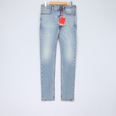Diesel Mens Jeans 1979 Sleenker Skinny Leg Low Waist Light Wash Blue Size NWT