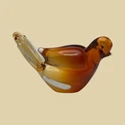 Vintage Murano Art Glass Amberina Dove Figurine Italy – Chipped Beak – Charming