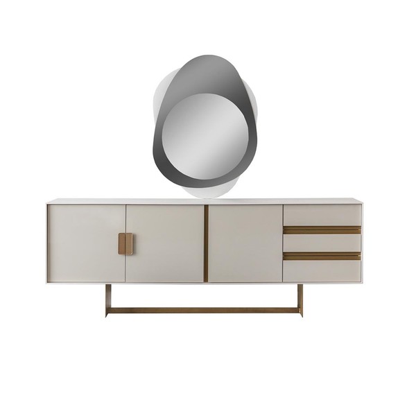 Hellbeige Anrichte Designer Esszimmer MöBel LuxuriöSe Kommode HolzmöBel-image