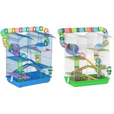 PawHut 5 Tier Hamster Cage with Tubes and Tunnels, Small Animal Cage