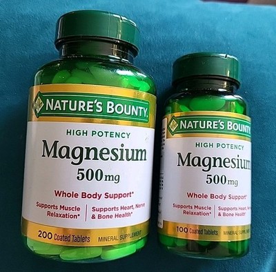 Nature's Bounty High Potency Magnesium 500mg (300 Tabs TOTAL) -EXP: 2/27+
