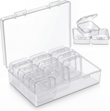 Blulu 13 Pieces Small Bead Organizers Plastic Bead Storage Containers with Lids