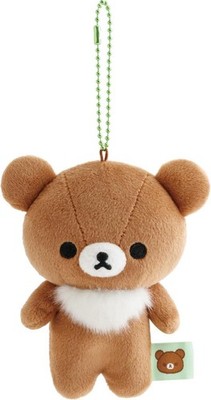 Rilakkuma Mochi Mochi Plush Mascot Keychain Chairoikoguma Hanging Stuffed Toy