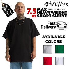 Shakawear 7.5 oz Max Heavyweight Short Sleeve Standard 100 Cotton T-Shirts