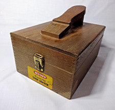 Vintage Kiwi Genuine Oak Shoe Server Valet Box Kit Brushes Buffer Polish Clean