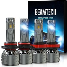 BEAMTECH H11 9005 Light Combo, 800 Brighter High Speed Fan 6500K Bulbs or Fog L