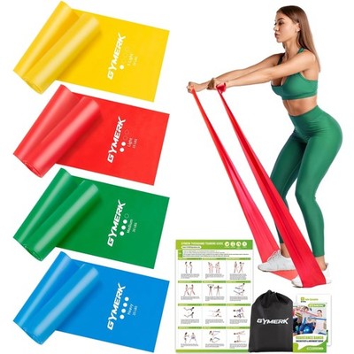 Fitnessbänder Set 4er Thermoplastisches Elastomer 1.8M Widerstandstraining Yo...