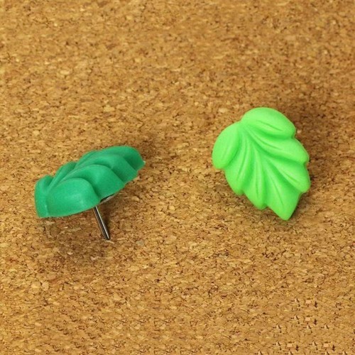 50pcs/set Plastic Push Pins Thumb Tacks Green Leaves Shape Decorative Studs - Picture 5 of 11