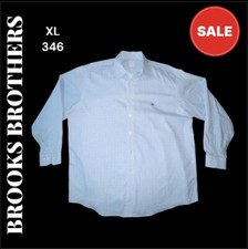 Brooks Brothers Men’s Shirt Dress XL Blue Checked Long Sleeve Button Up 346 Sale
