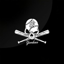 Baseball Yankees Die Cut Skull Vinyl Decal Sticker Car Truck Window Laptop 7