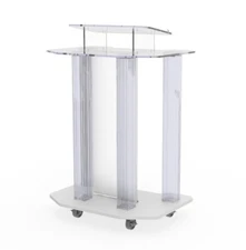 Acrylic Podium Wood Pulpit Large Lecterm for Church School Conference Plexiglass