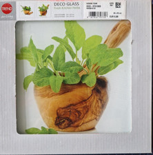 Eurographics Glasbild 20x20cm, Fresh Kitchen Herbs, DGD-DT41069, NEU/OVP