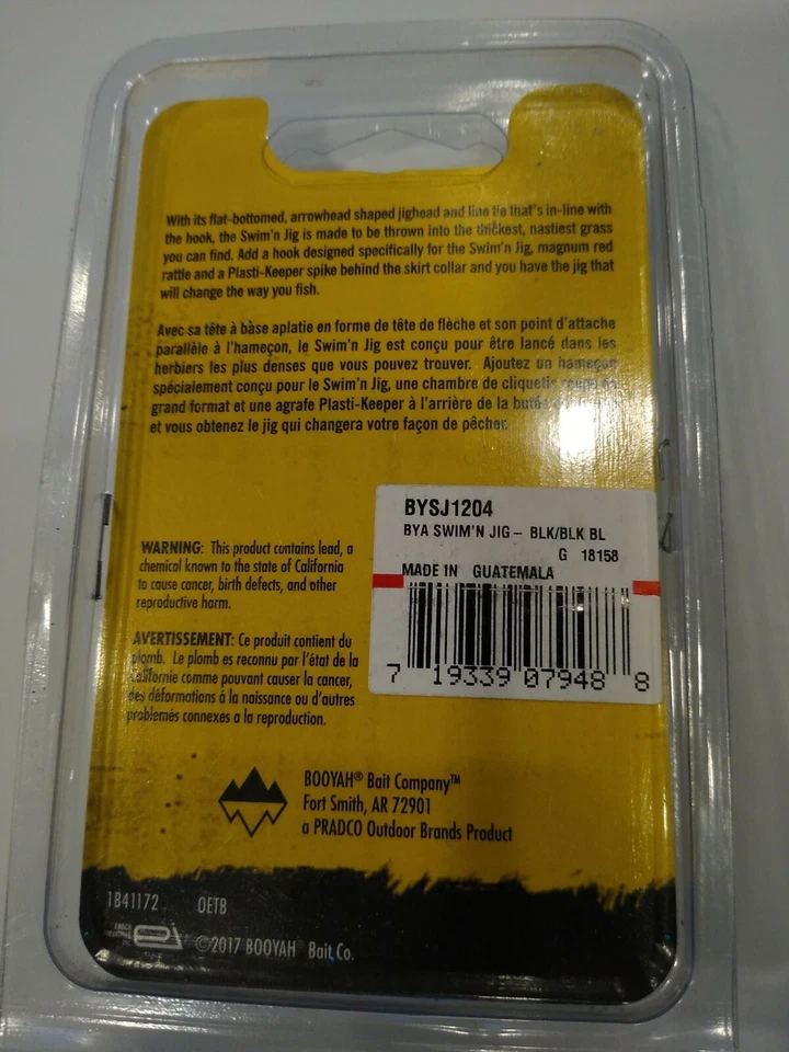 Bajo Booyah Jig Swim N Jig 1/2 oz negro Foto 2 de 2