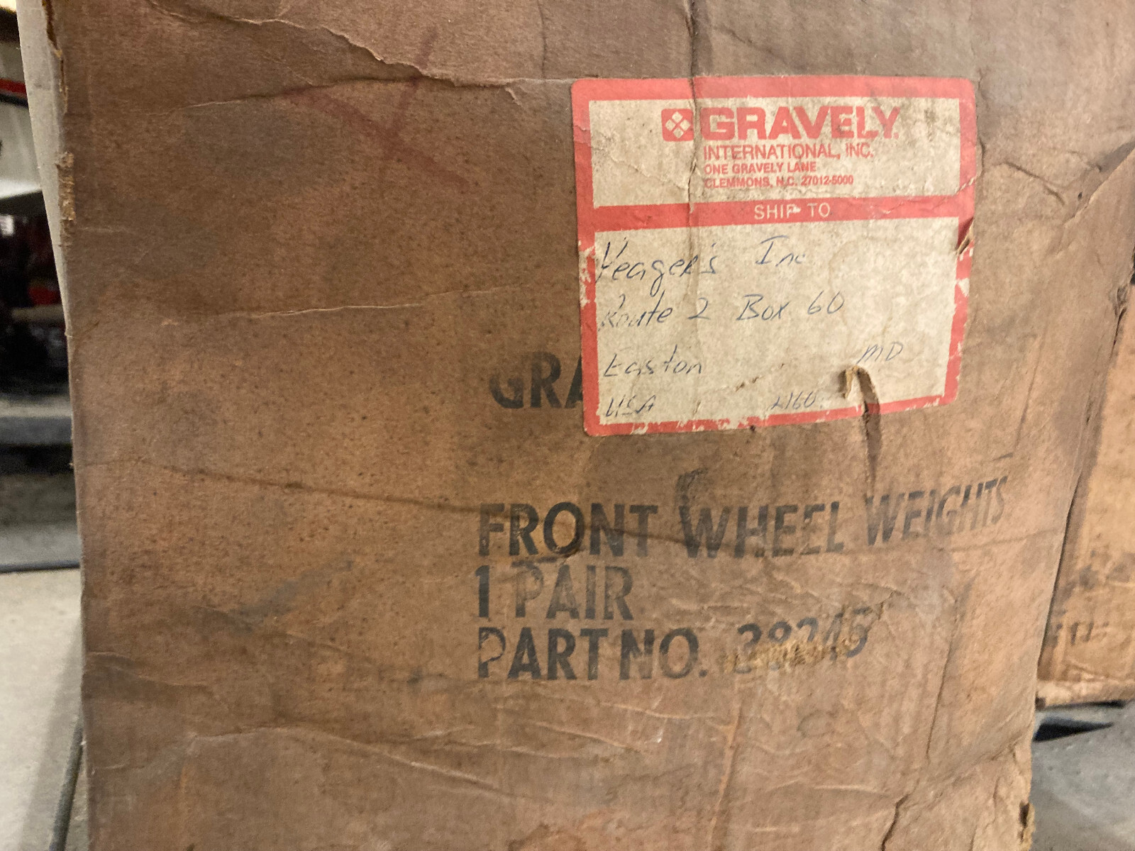 NEW 1984 factory gravely 4 wheel tractor wheel weight kit 38245