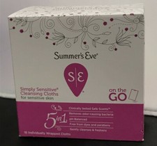 Summer's Eve Simply Sensitive Cleansing Cloths, on the GO, 16 Wrapped Cloths