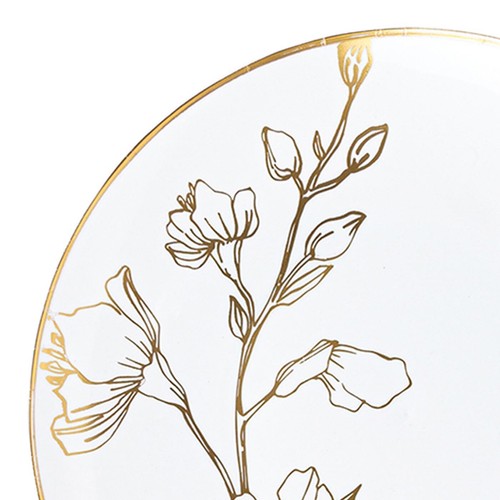 Antique Floral Round Disposable Plastic Plates Wedding Party Value Sets 120 PCS - Picture 10 of 13
