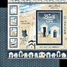 Graphic45 THE BEACH IS CALLING (1 PC) 12x12 PRINTED CARDSTOCKS
