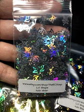 1OZ Holographic SILVER Glitter Slice letter alphabet confetti L US Seller