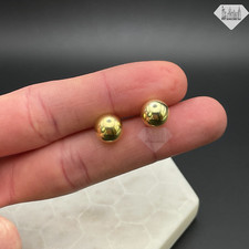 14K Gold Plated Sterling Silver Large 10MM Ball Earrings UNISEX
