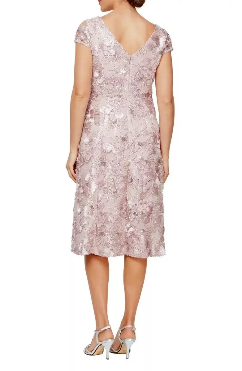 Alex evenings sequined floral sheath dress sale