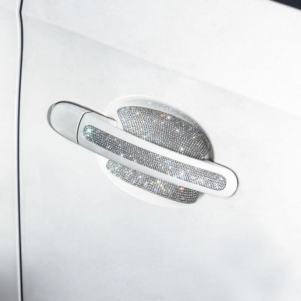 8PCS/Set Rhinestone Car Door Handle Sticker Diamond Decals Bling Car Accessory — 第 4/4 张图片