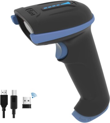Tera 1D 2D QR Barcode Scanner Wireless and Wired with Battery Level Indicator U2
