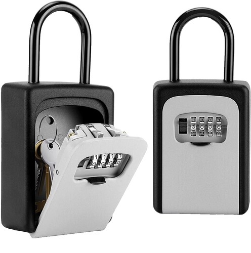 Xeano Extra Large Key Lock Box - 4 Digit Combination, Wall Mounted, Weatherproof Key Safe For Outdoor/Indoor